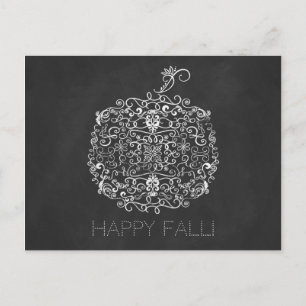 Filigree Krijtbord Herfst Pompoen Herfst Briefkaart
