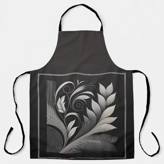 Filigree Leaf Frame Apron Schort (Voorkant)