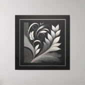 Filigree Leaf Frame Canvas Afdruk (Voorkant)