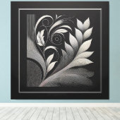 Filigree Leaf Frame Canvas Afdruk (Insitu (Houten vloer))