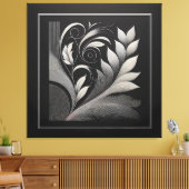 Filigree Leaf Frame Canvas Afdruk (Insitu (Woonkamer))