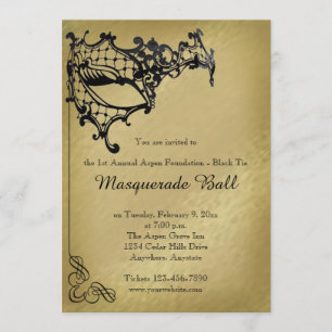 Filigree Masquerade Mardi Gras Ball Uitnodiging
