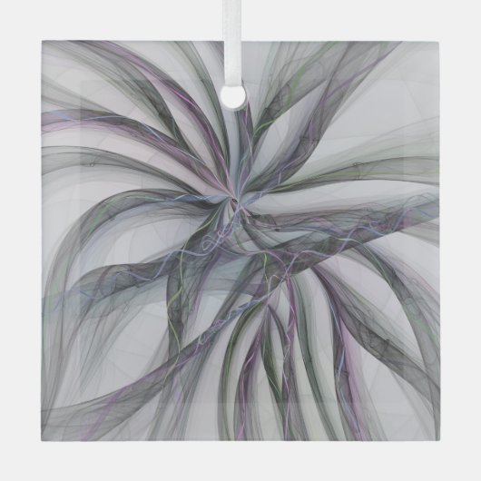 Filigree Motions Modern Abstract Swinging Fractal Glas Ornament (Voorkant)