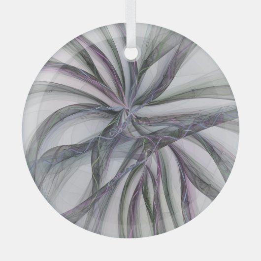 Filigree Motions Modern Abstract Swinging Fractal Glas Ornament (Voorkant)