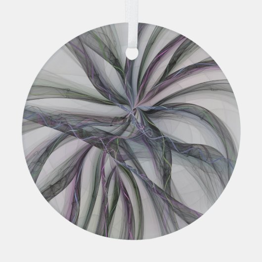 Filigree Motions Modern Abstract Swinging Fractal Glas Ornament (Achterkant)