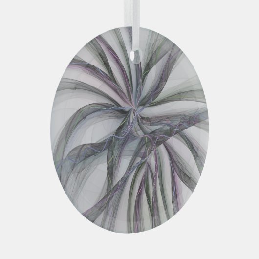 Filigree Motions Modern Abstract Swinging Fractal Glas Ornament (Voorkant Rechts)