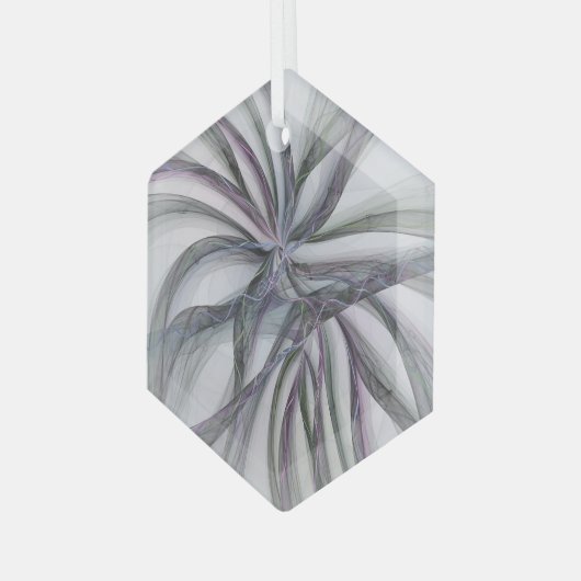 Filigree Motions Modern Abstract Swinging Fractal Glas Ornament (Voorkant links)
