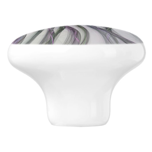 Filigree Motions Modern Abstract Swinging Fractal Keramische Knop (Zijkant)