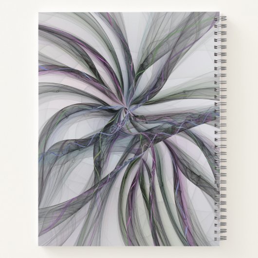 Filigree Motions Modern Abstract Swinging Fractal Notitieboek (Achterkant)