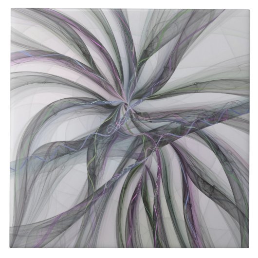 Filigree Motions Modern Abstract Swinging Fractal Tegeltje (Voorkant)