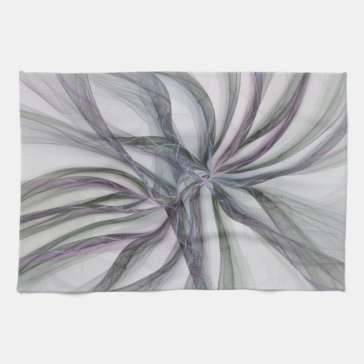 Filigree Motions Modern Abstract Swinging Fractal Theedoek (Horizontaal)