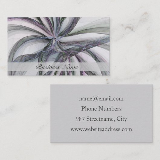 Filigree Motions Modern Abstract Swinging Fractal Visitekaartje (Voorkant / Achterkant)