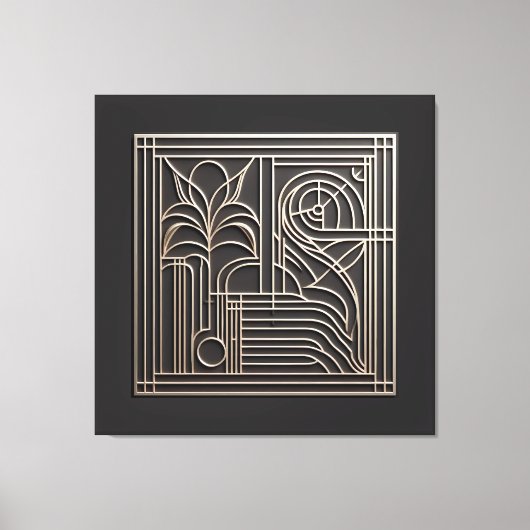 Filigree Nature Lines Canvas Afdruk (Voorkant)