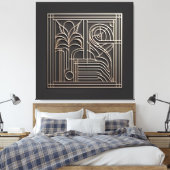 Filigree Nature Lines Canvas Afdruk (Insitu (Slaapkamer))
