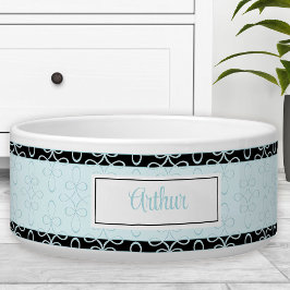 Filigree Patroon Naam Blauw Pet Bowl Voerbakje