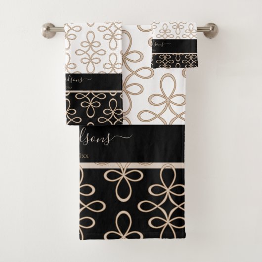 Filigree Pattern Monogram Stylish Elegant Bad Handdoek (Insitu)