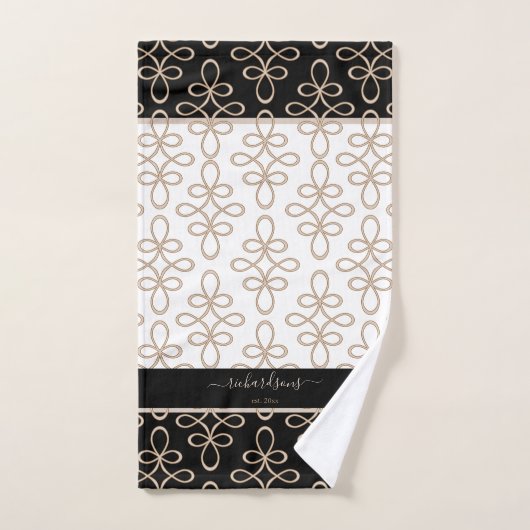 Filigree Pattern Monogram Stylish Elegant Bad Handdoek (Handdoek)