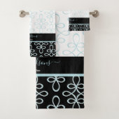 Filigree Pattern Monogram Stylish Elegant Bad Handdoek (Insitu)
