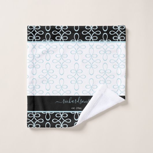Filigree Pattern Monogram Stylish Elegant Bad Handdoek (Wasdoekje)