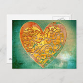 Filigree Pop Art Heart Briefkaart (Voorkant / Achterkant)