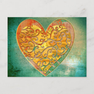 Filigree Pop Art Heart Briefkaart