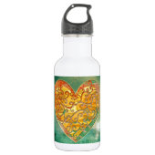 Filigree Pop Art Heart Waterfles (Voorkant)
