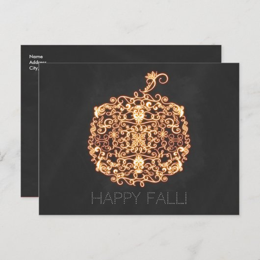 Filigree Sinaasappel Glows Autumn Herfst Briefkaart (Voorkant / Achterkant)