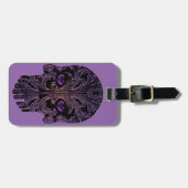 Filigree Skull in Shades of Paars Bagagelabel (Voorkant horizontaal)