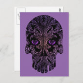 Filigree Skull in Shades of Paars Briefkaart (Voorkant / Achterkant)