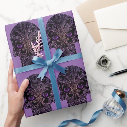 Filigree Skull in Shades of Paars Cadeaupapier (Geschenken)