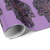 Filigree Skull in Shades of Paars Cadeaupapier (Rol Hoek)