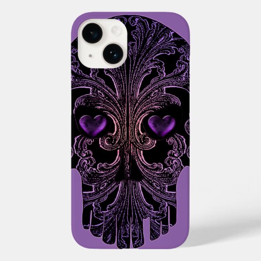 Filigree Skull in Shades of Paars Case-Mate iPhone Case (Achterkant)