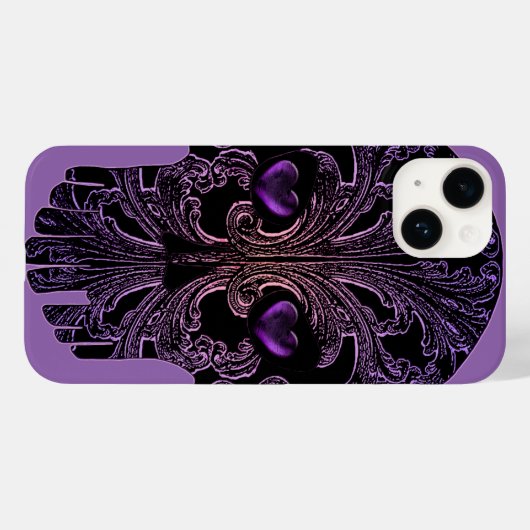 Filigree Skull in Shades of Paars Case-Mate iPhone Case (Achterkant (horizontaal))