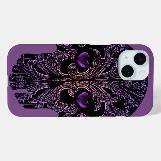 Filigree Skull in Shades of Paars Case-Mate iPhone Case (Achterkant (horizontaal))