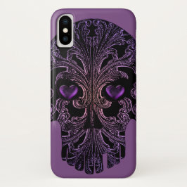 Filigree Skull in Shades of Paars iPhone 15 Case