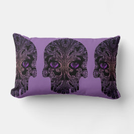 Filigree Skull in Shades of Paars Kussen