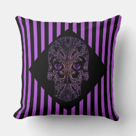Filigree Skull in Shades of Paars Kussen