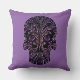 Filigree Skull in Shades of Paars Kussen