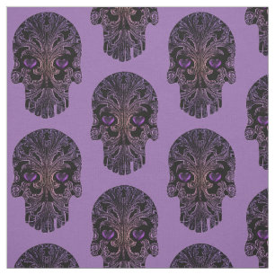 Filigree Skull in Shades of Paars Stof
