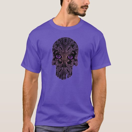 Filigree Skull in Shades of Paars T-shirt (Voorkant)