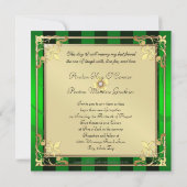 Filigree St Patrick's Day Wedding Invitation Kaart (Achterkant)