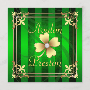 Filigree St Patrick's Day Wedding Invitation Kaart