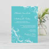 Filigree Swirl Blue Curacao Kaart (Staand voorkant)