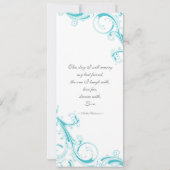 Filigree Swirl Blue Curacao Kaart (Achterkant)