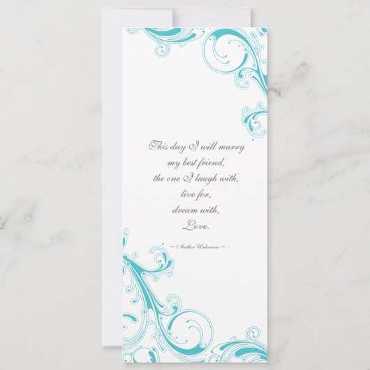 Filigree Swirl Blue Curacao Kaart (Achterkant)