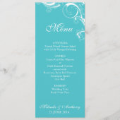 Filigree Swirl Blue Curacao Menu (Voorkant)