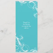 Filigree Swirl Blue Curacao Menu (Achterkant)