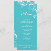 Filigree Swirl Blue Curacao Menu (Voorkant / Achterkant)
