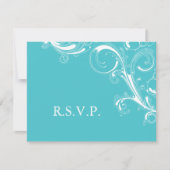 Filigree Swirl Blue Curacao RSVP (Voorkant)