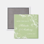 Filigree Swirl Green Magneet (Voorkant / Achterkant)